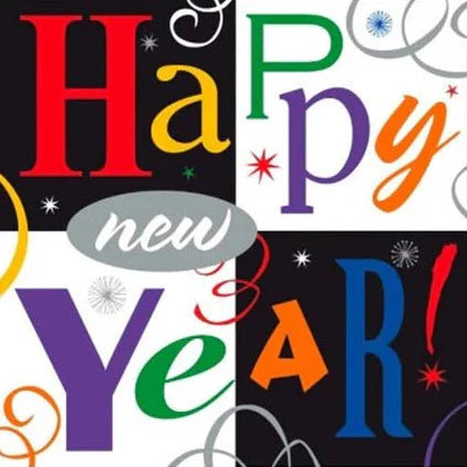 5" Luncheon Napkins - Festive New year
