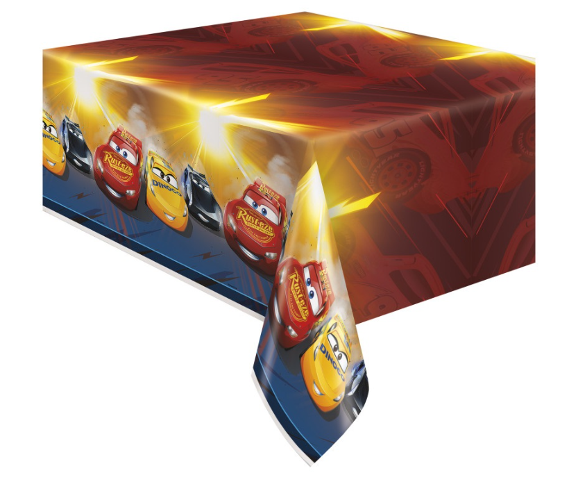 54" x 84" Disney Cars 3 Movie Rectangular Plastic Table Cover - Unique