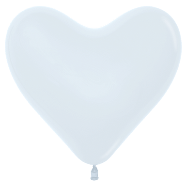 6" Fashion White Heart (100ct) - Sempertex