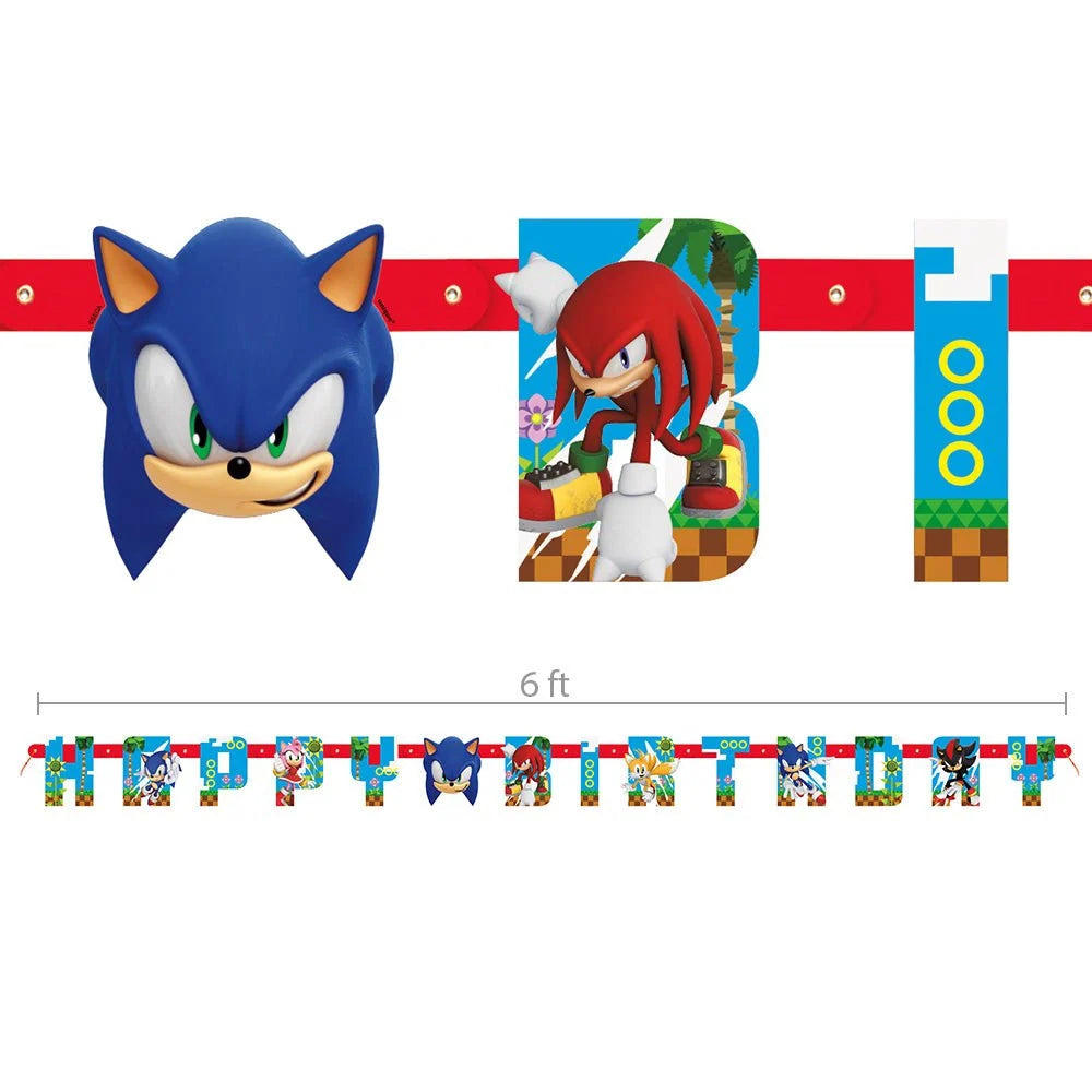 6.25' Sonic the Hedgehog "Happy Birthday" Jointed Banner - Unique