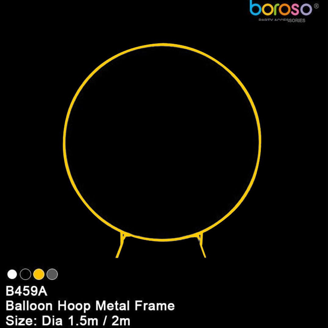 B459A 6.5' Balloon Hoop Metal Frame - Gold - Borosino