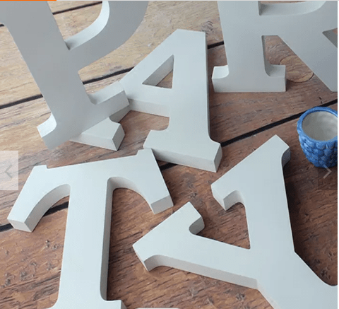 7" Kraft Letter/Number with Base - White