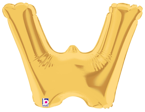 7" Megaloon Jr. Letter W - Gold (5ct)