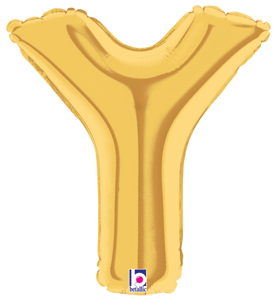 7" Megaloon Jr. Letter Y - Gold (5ct)