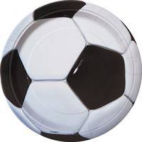 9" 3D Soccer Paper Plates 8ct - Unique