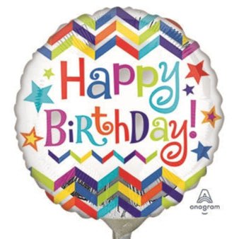 9" Happy B - day Chevron Star (25ct)