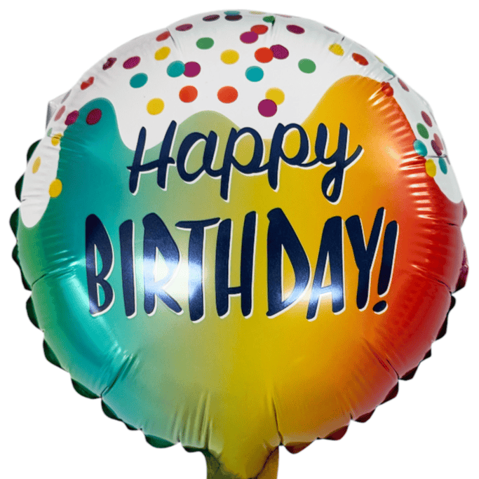 9" Happy Birthday Ombre Ice Cream
