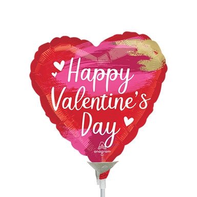 9" Happy Valentines Day Artistic Touch - Pack of 25 - Heart Shaped Foil Balloon - Air fill & Heat Seal