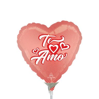 9" Te Amo Corazones - Pack of 25 - Heart Shaped Foil Balloon - Air fill & Heat Seal