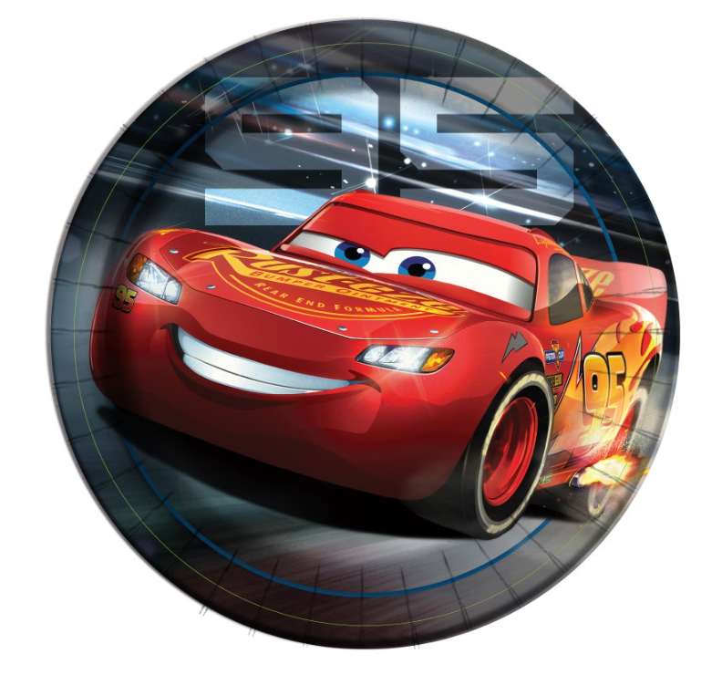 Platos de papel de 9" - Disney Cars 3 (8 unidades) - Amscan
