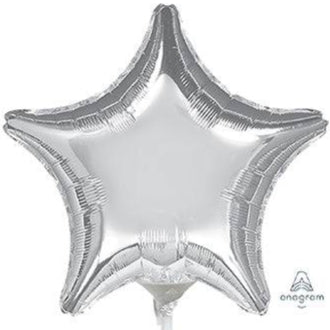 9in SILVER STAR - Shaped Foil Balloon ANAGRAM - Pack of 100
