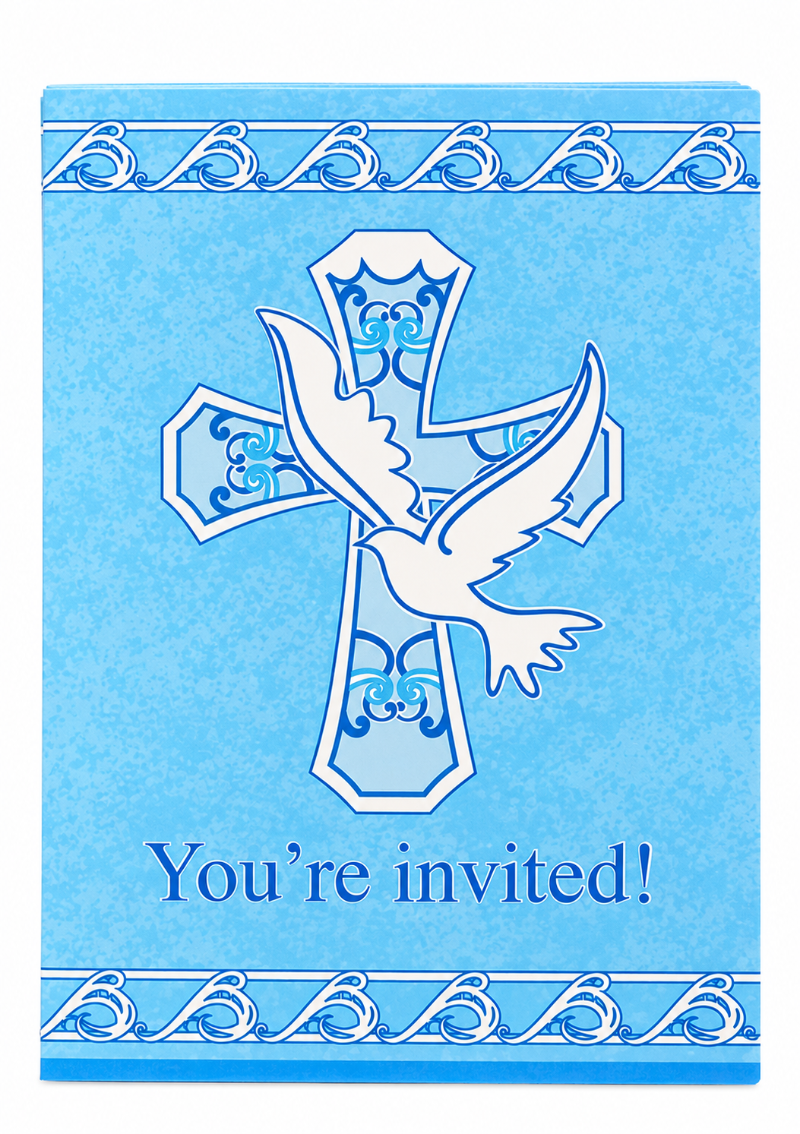 Blue Cross Invitations (8ct) - Winner Party