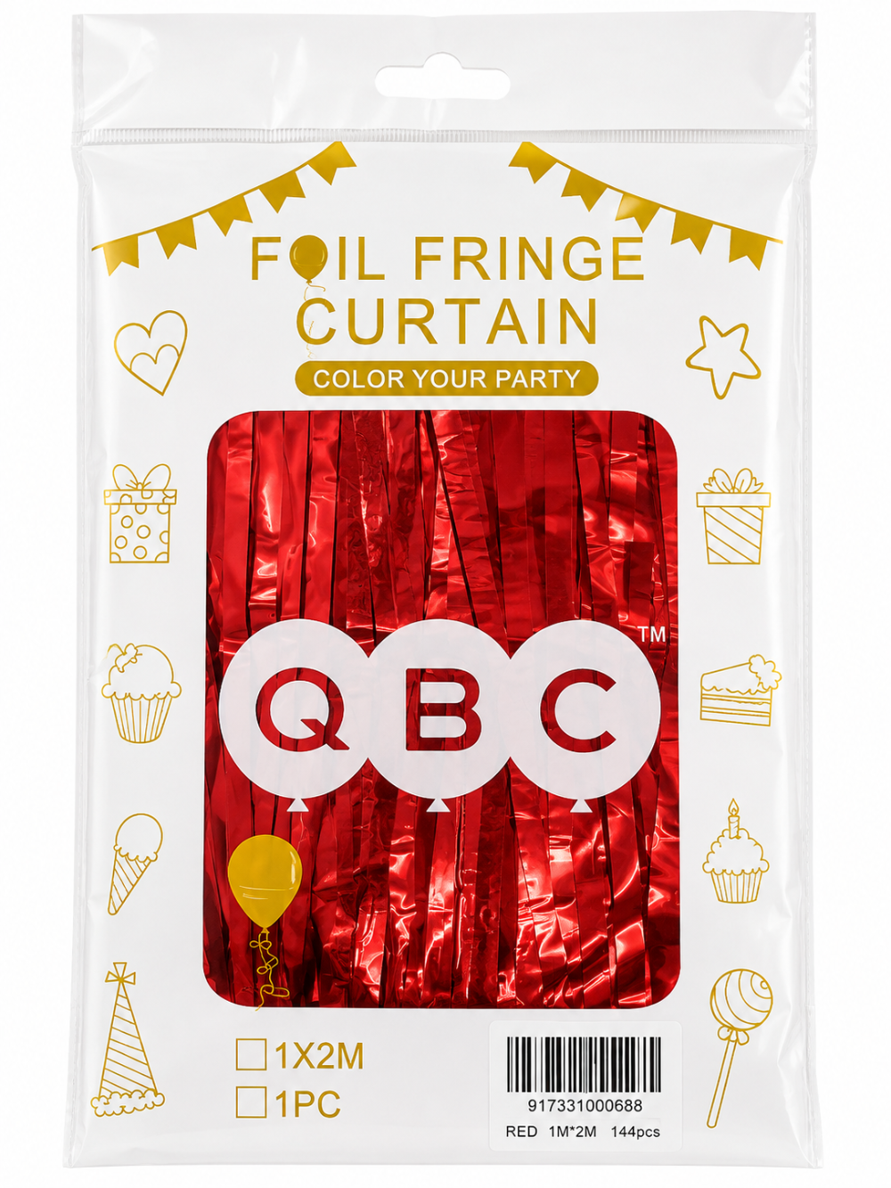 Straight Foil Door Curtains - QBC