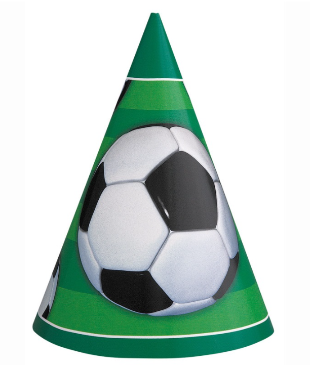 Sombreros de fiesta de fútbol 8 unidades - Únicos