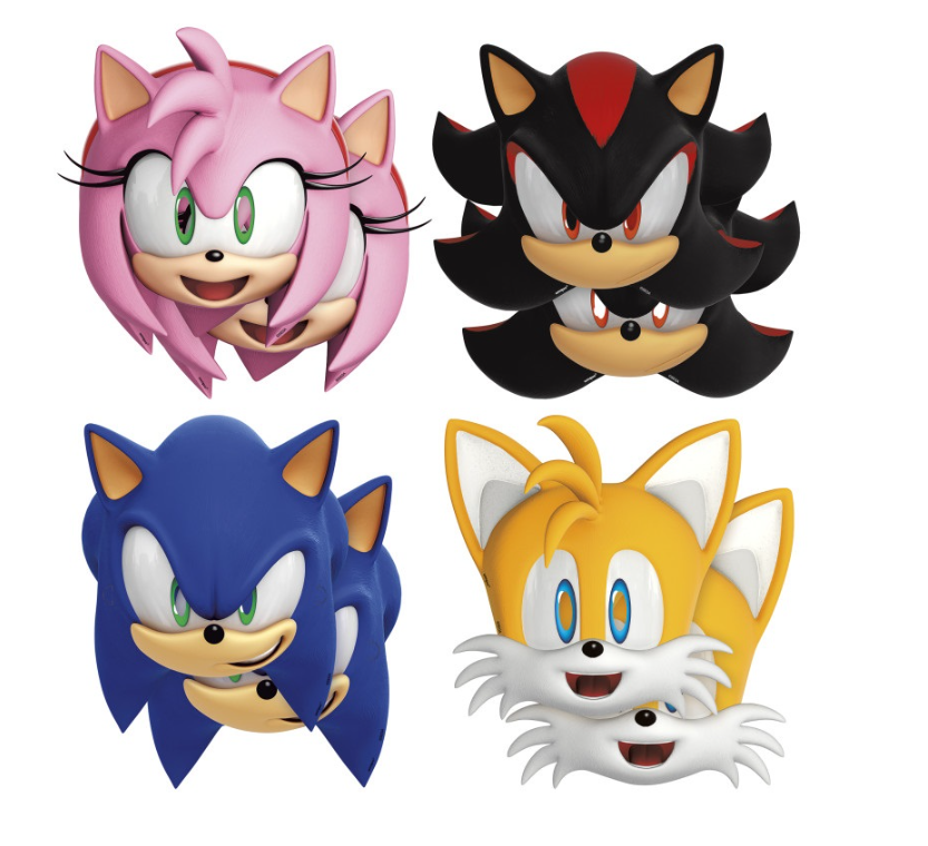 Sonic the Hedgehog Assorted Paper Party Masks (8ct) - Unique