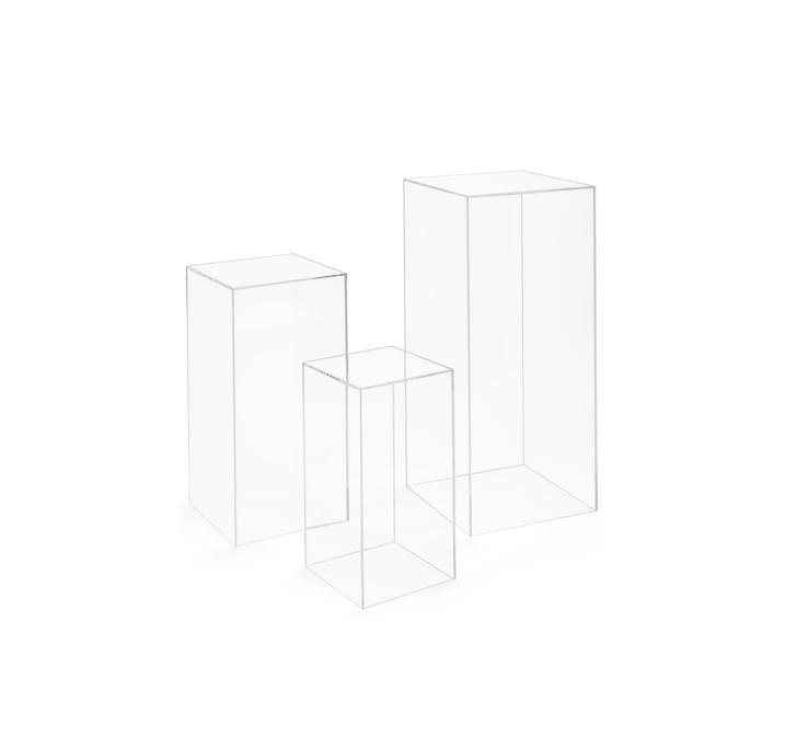Square Clear Acrylic Cylinder Stand (Set of 3) - Winner Party