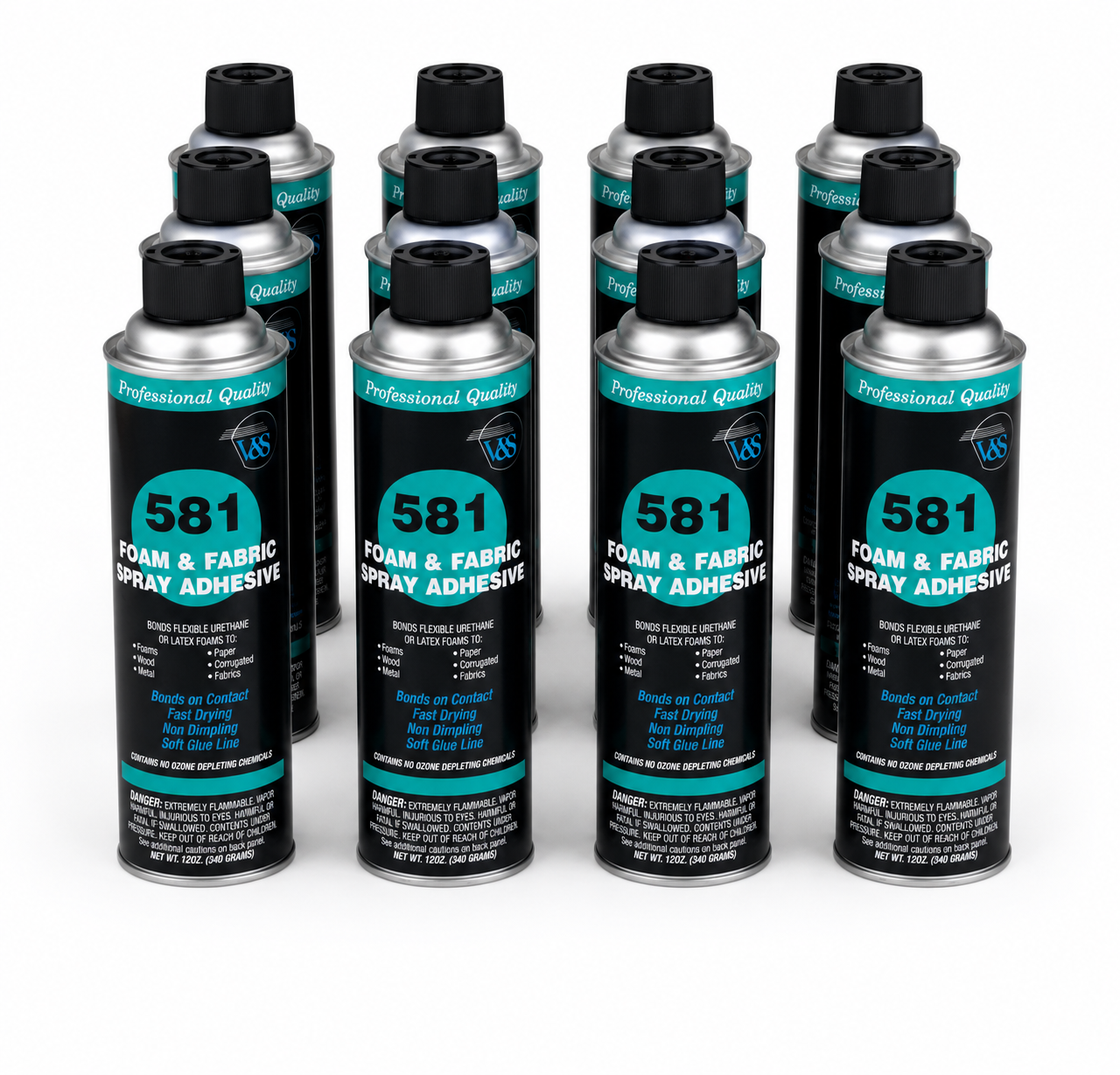 V&S 581 Foam & Fabric Spray Glue 12oz - 12ct - ACI