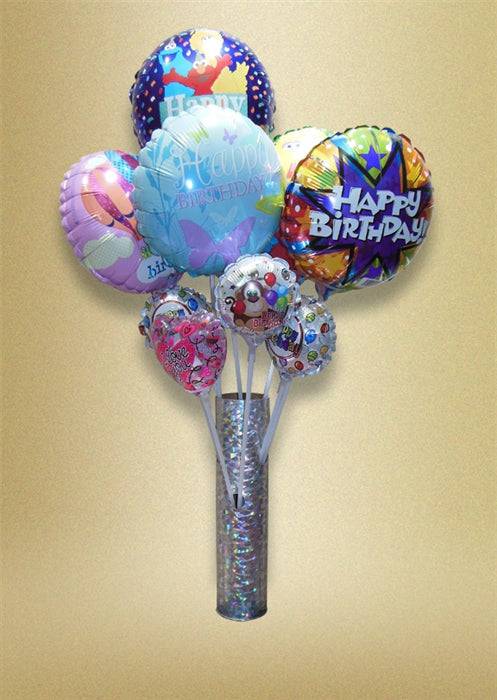 AIR - FILLED Cardboard Cylinder Holographic Balloon Display (Holds approx 10 - 4in/9in/14in Balloons)