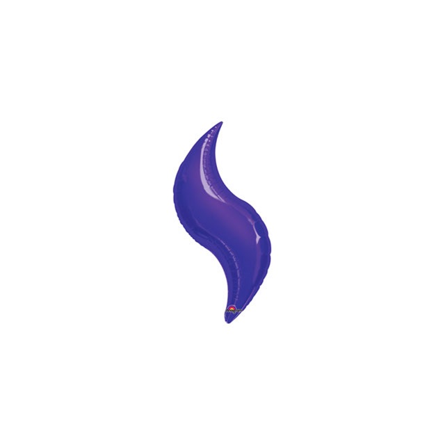 19" PURPLE CURVE Foil Balloon - Package of 5 Air Fill ONLY - Valved