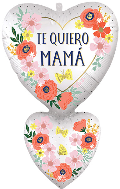 31" Satin Te Quiero MAMA Blooms (PKG) SuperShape Foil Balloon