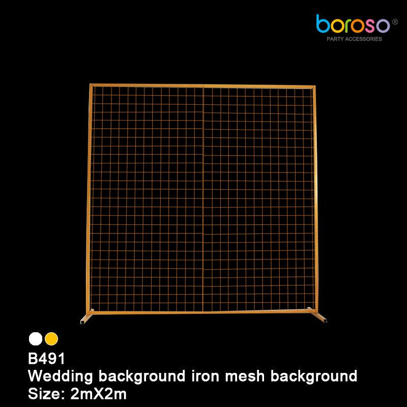 B491 Gold Squared Grid Background Frame - Borosino