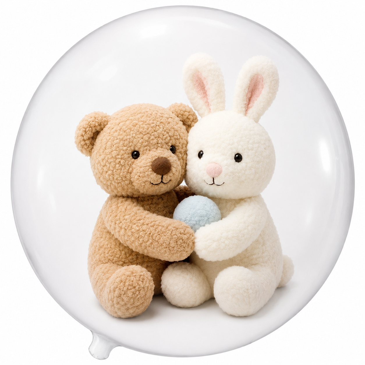 24" Clear Bobo – Bear & Bunny