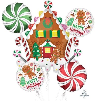 Balloon Bouquet - Gingerbread House