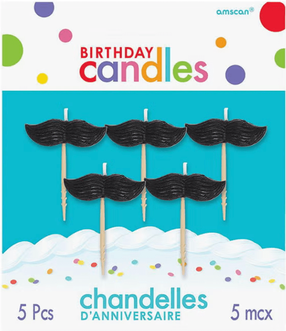 Candles - Mustache (5ct)