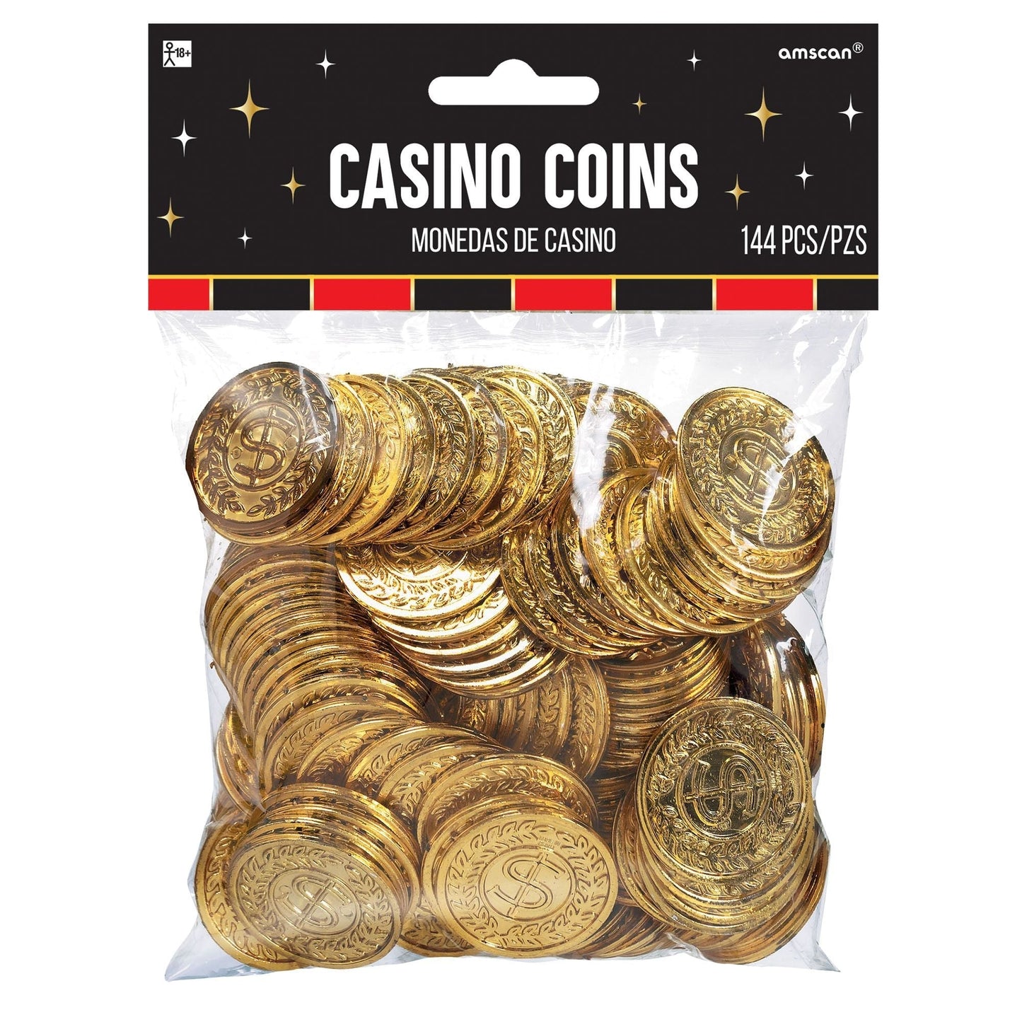 Casino Gold Coins 144ct - Amscan