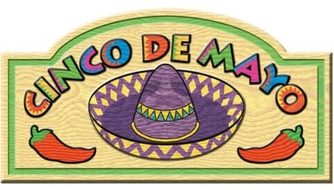 Cinco De Mayo Sign 9½in x 18½in prtd 2 sides