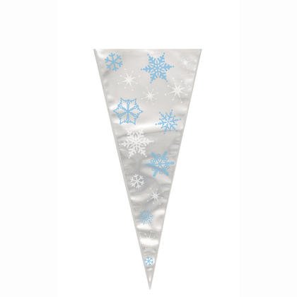 Cone Cello Bags - Snowflakes (20ct)