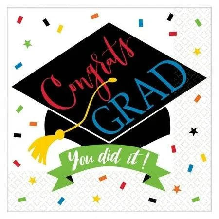 Congrats Grad 100% Done Beverage Napkins 125ct - Amscan