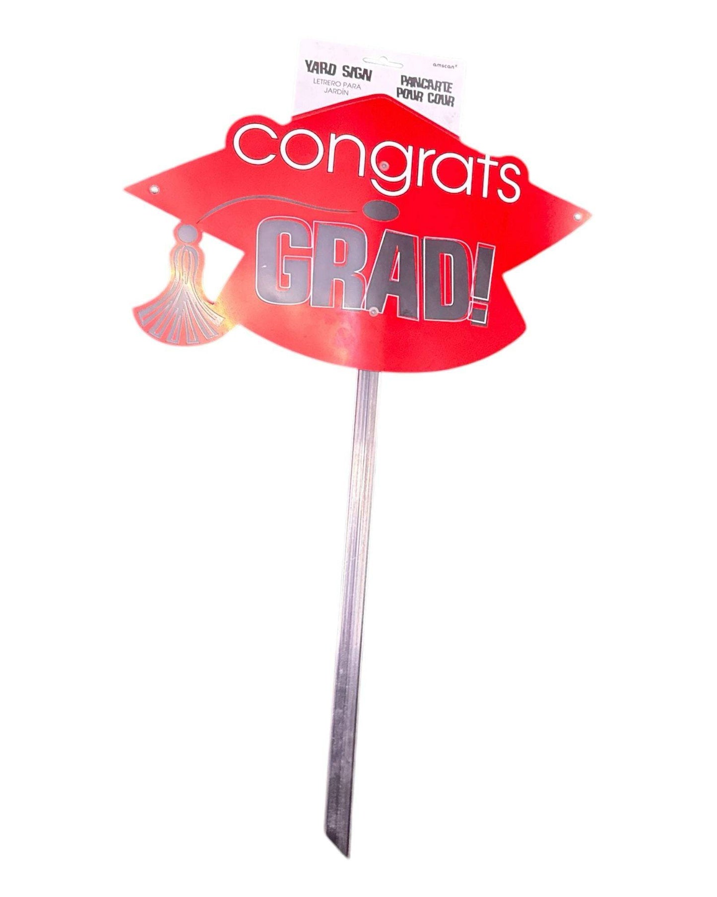 Congrats Grad Red Yard Sign 1ct - Amscan