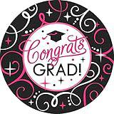Congrats Grad Sparkling Graduation 10.5" Plates 18ct - Amscan