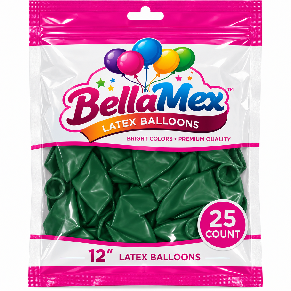 12" Dark Green Latex (25ct) - BellaMex