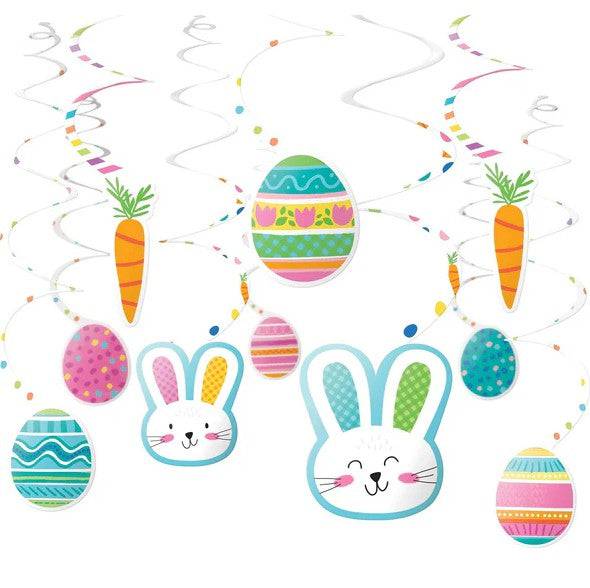 Easter Swirly Decorations 30ct - Amscan