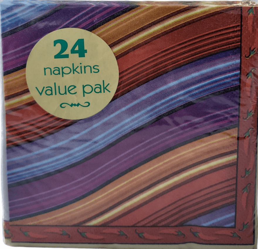 Fiesta Serape Beverage Napkins 16ct - Unique