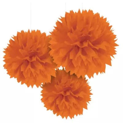 Fluffy Decorations - Orange (3ct)