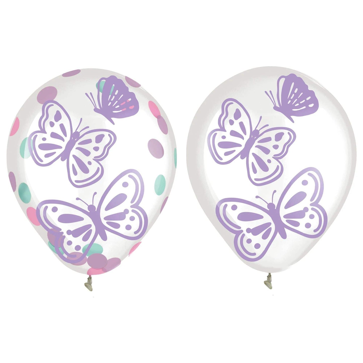 Flutter Latex Confetti Balloons 6ct - Amscan