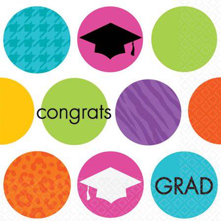 Graduation Party - Colorful Commencement Beverage Napkins 36ct - Amscan