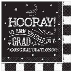 Hooray Grad Paper Luncheon Napkins 36ct - Amscan