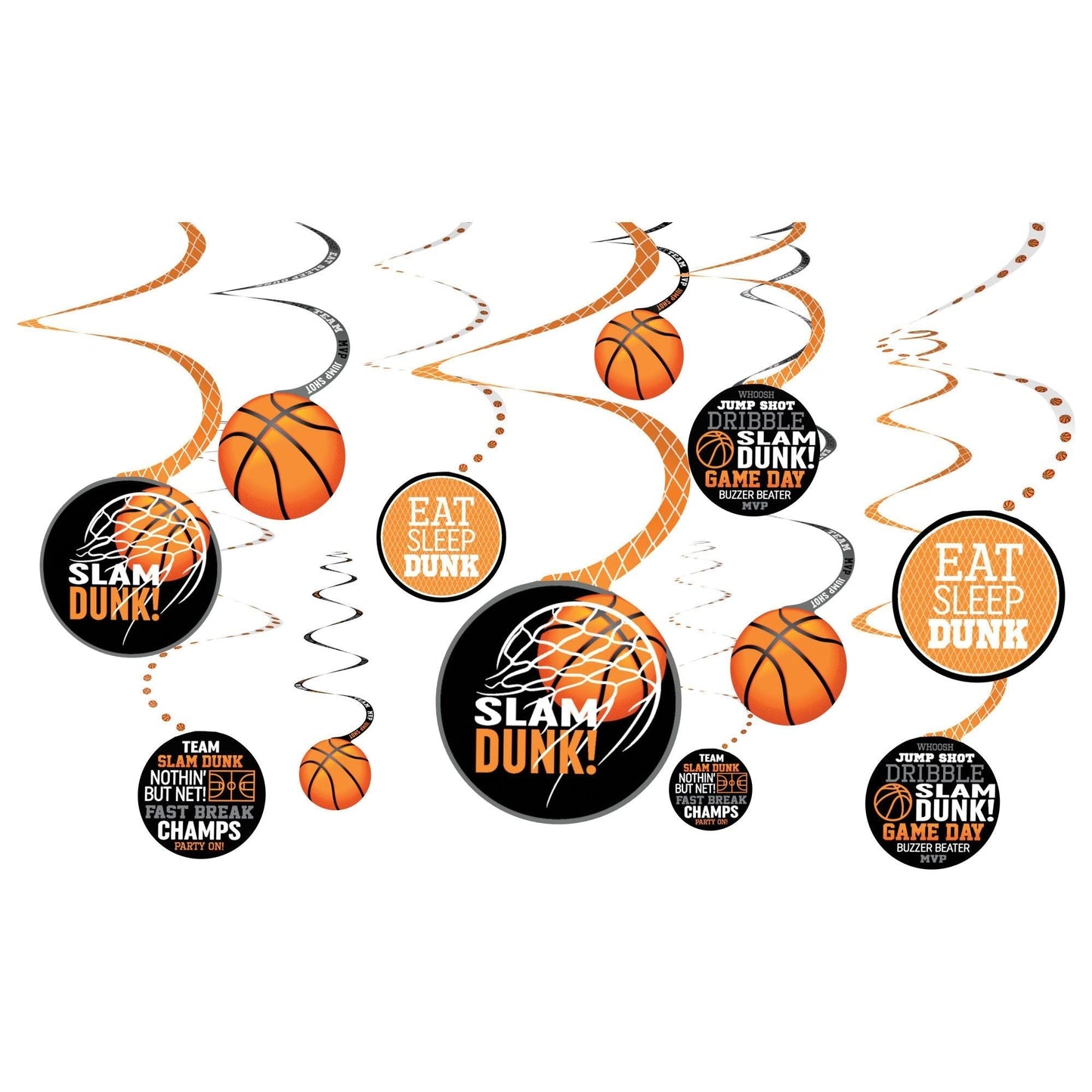 Nothin' But Net Value Pack Spiral Decorations 12ct - Amscan