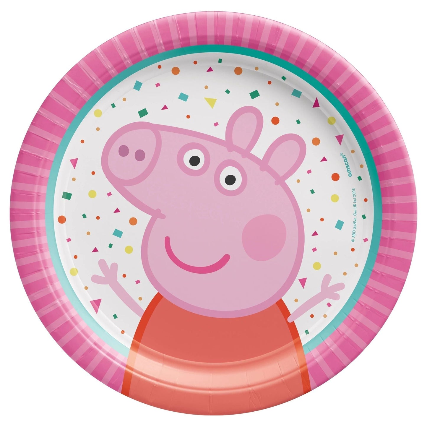 Peppa Pig Confetti Party 7" Round Plate 8ct - Amscan