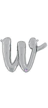 Script Letter W - Silver