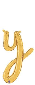 Script Letter Y - Gold