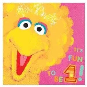 Sesame Street 1st Birthday Luncheon Napkins 36ct - Amscan