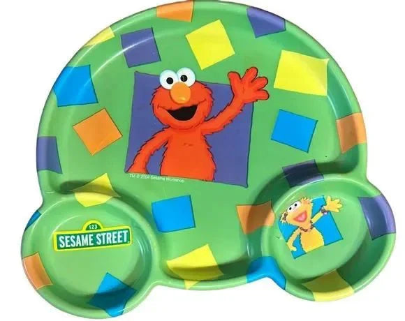 Sesame Street Elmo & Zoe Divided Plastic Baby Childs Plate 1pc