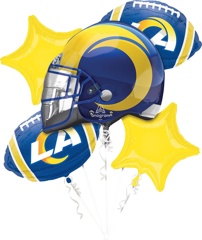 LA Rams Helmet Foil Balloon Bouquet, 5pc