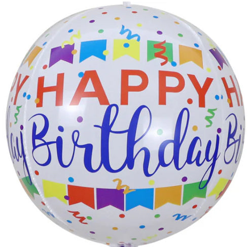 Winner Party 22" Happy Birthday Banner Orb Balloon