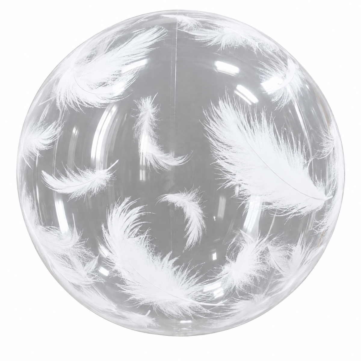 16" Clear Bobo Feather - White